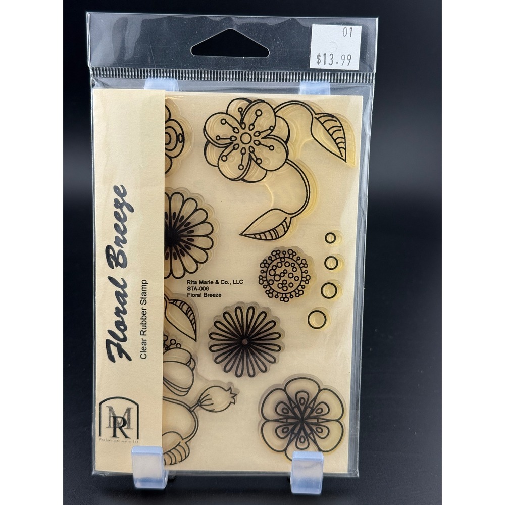 Rita Marie & Co Floral Breeze Clear Rubber Stamp STA-006 Flower Scrapbooking NEW